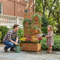 Dovelina Carré potager surélevé avec treillis, jardinière en métal avec écran d'intimité pour plantes grimpantes - 59 x 30/60, 47 x 47/94, 72 x 35/47/70/94