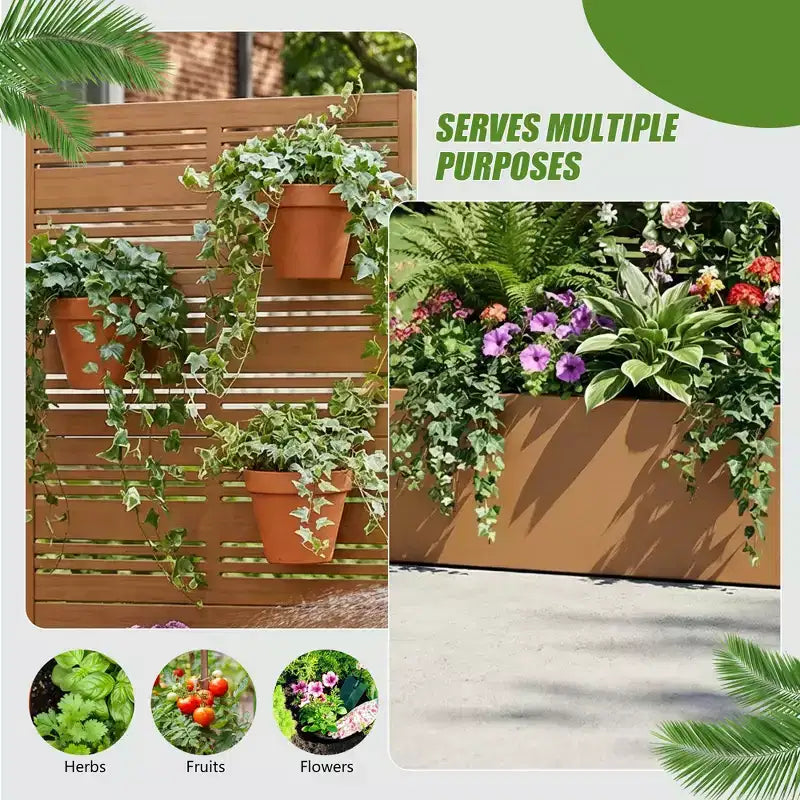 Dovelina Carré potager surélevé avec treillis, jardinière en métal avec écran d'intimité pour plantes grimpantes - 59 x 30/60, 47 x 47/94, 72 x 35/47/70/94