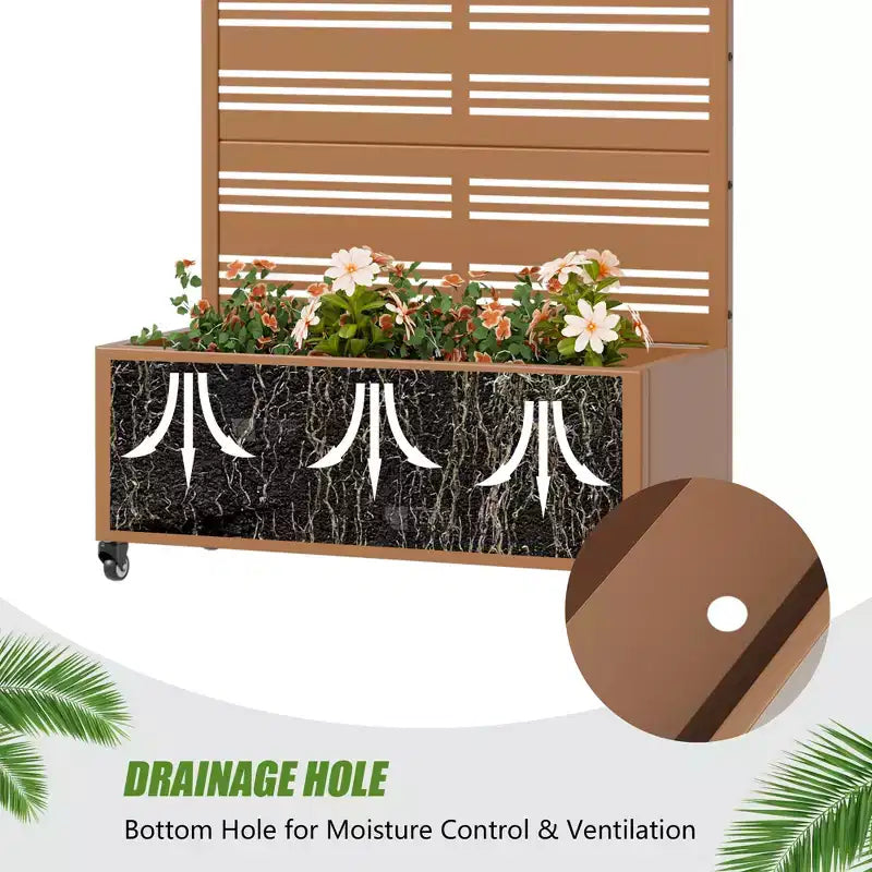 Dovelina Carré potager surélevé avec treillis, jardinière en métal avec écran d'intimité pour plantes grimpantes - 59 x 30/60, 47 x 47/94, 72 x 35/47/70/94