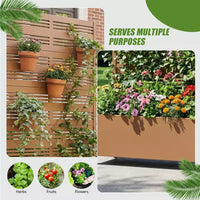 Dovelina Carré potager surélevé avec treillis, jardinière en métal avec écran d'intimité pour plantes grimpantes - 59 x 30/60, 47 x 47/94, 72 x 35/47/70/94