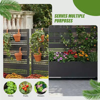 Dovelina Carré potager surélevé avec treillis, jardinière en métal avec écran d'intimité pour plantes grimpantes - 59 x 30/60, 47 x 47/94, 72 x 35/47/70/94