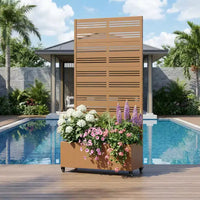 Dovelina Carré potager surélevé avec treillis, jardinière en métal avec écran d'intimité pour plantes grimpantes - 59 x 30/60, 47 x 47/94, 72 x 35/47/70/94