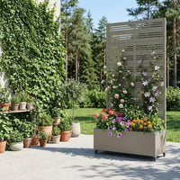 Dovelina Carré potager surélevé avec treillis, jardinière en métal avec écran d'intimité pour plantes grimpantes - 59 x 30/60, 47 x 47/94, 72 x 35/47/70/94
