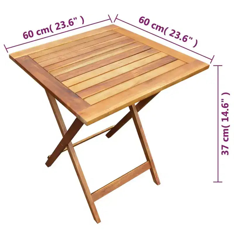 vidaXL Ensemble de bistro Ton bois Bois d'acacia massif Ensemble de bistro pliable
