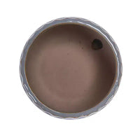 Lot de 2 jardinières en ceramique grises nervurees 5,71 x 5,31, pots de fleurs interieur/extérieur pour herbes, fleurs et plantes grasses