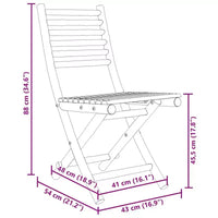 vidaXL Ensemble de bistro Bambou naturel Ensemble de bistro compact pliable en bambou