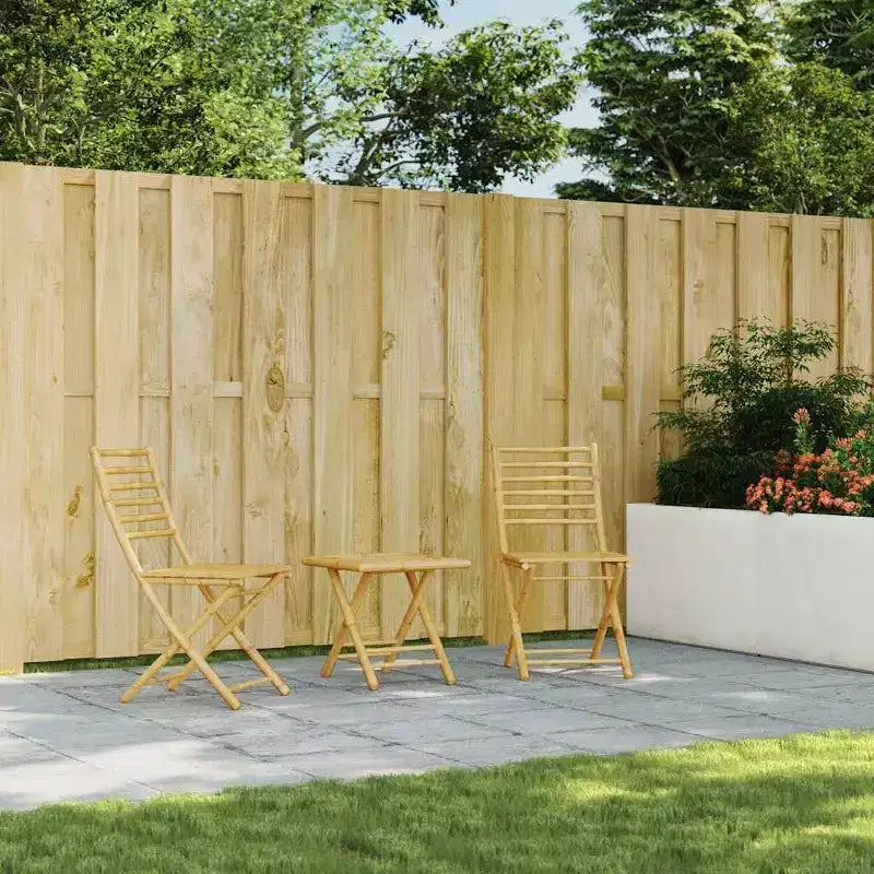 vidaXL Ensemble de bistro Bambou naturel Ensemble de bistro compact pliable en bambou