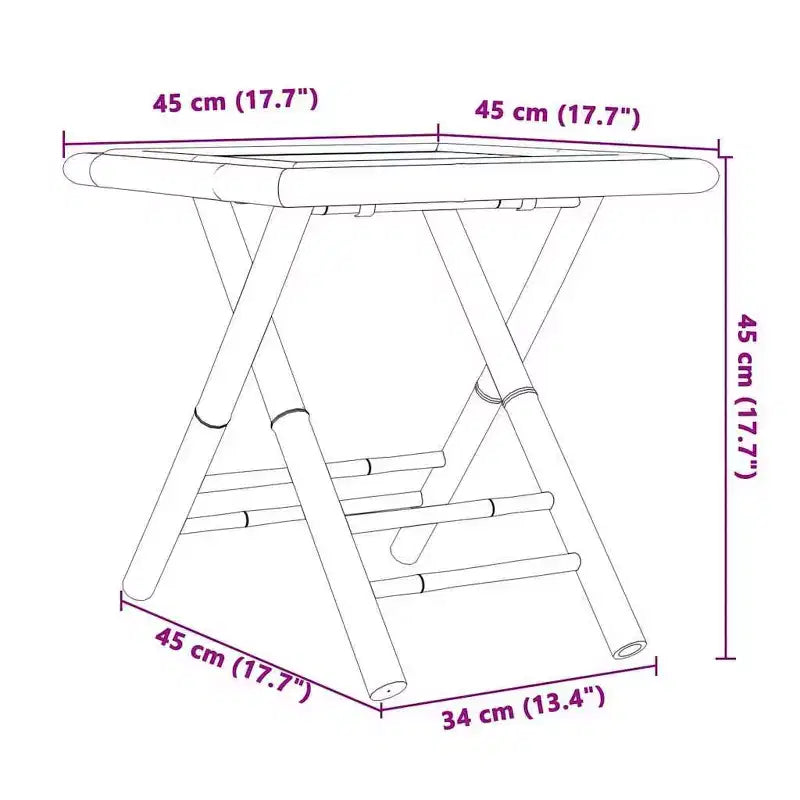 vidaXL Ensemble de bistro Bambou naturel Ensemble de bistro compact pliable en bambou