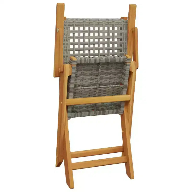 vidaXL Ensemble de bistro Bois d'acacia massif, rotin PE Moyen Pliable