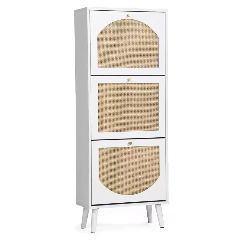 Karl Home meuble à chaussures à 3 tiroirs rabattables panneau en rotin 21.26 L