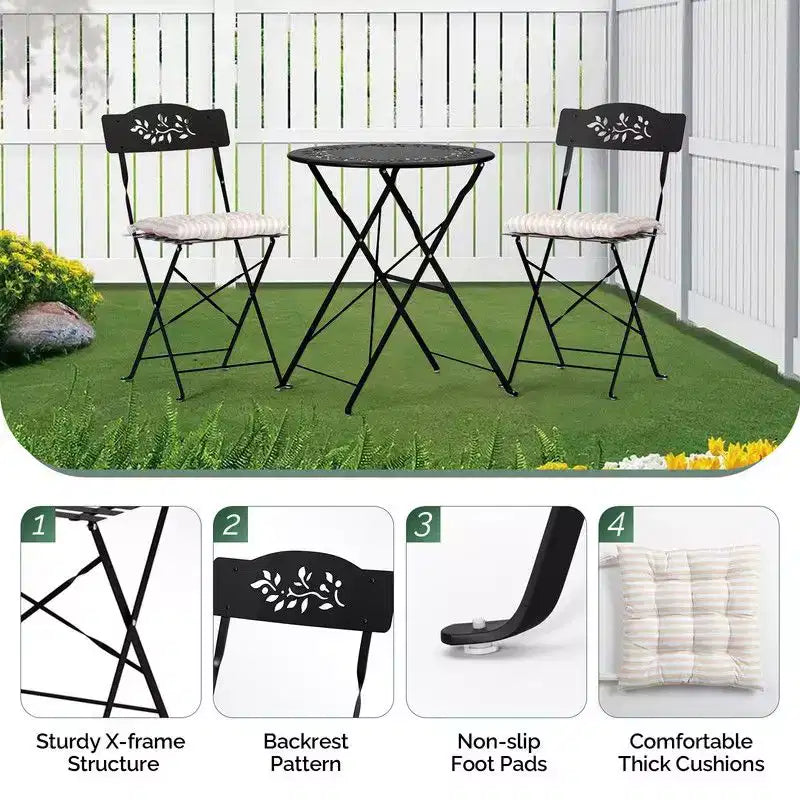 Ensemble bistro 3 pièces Karl Home avec coussins d'assise