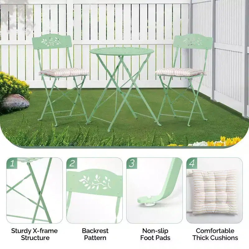 Ensemble bistro 3 pièces Karl Home avec coussins d'assise