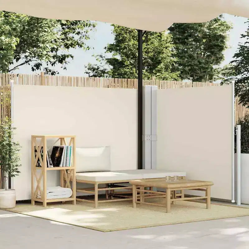 vidaXL Store latéral crème polyester avec revêtement PU 140 x 1000 cm
