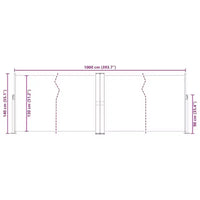 vidaXL Store latéral crème polyester avec revêtement PU 140 x 1000 cm