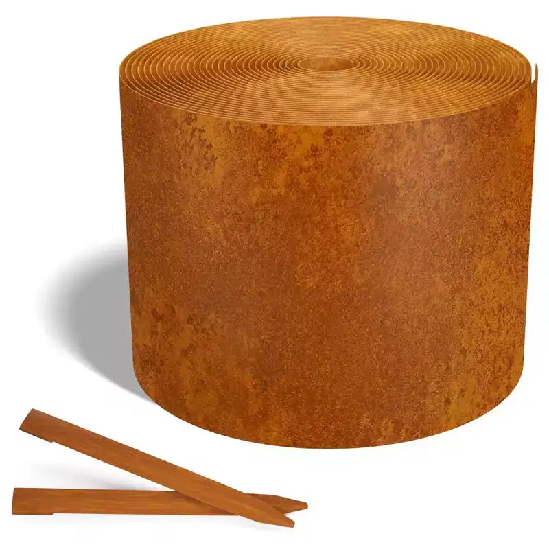 Worth Rouleau de bordure de jardin en acier galvanisé avec 16 piquets, 8 x 50', Rust