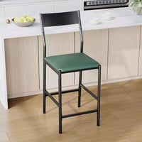 Tabourets de bar modernes en similicuir PU, hauteur comptoir 24 po, dossier incurvé et repose-pied, rembourrés, capacité 300 lb pour bureau à domicile