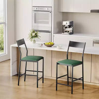 Tabourets de bar modernes en similicuir PU, hauteur comptoir 24 po, dossier incurvé et repose-pied, rembourrés, capacité 300 lb pour bureau à domicile