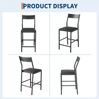 Tabourets de bar modernes en similicuir PU, hauteur comptoir 24 po, dossier incurvé et repose-pied, rembourrés, capacité 300 lb pour bureau à domicile