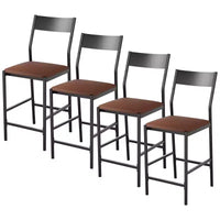 Tabourets de bar modernes en similicuir PU, hauteur comptoir 24 po, dossier incurvé et repose-pied, rembourrés, capacité 300 lb pour bureau à domicile