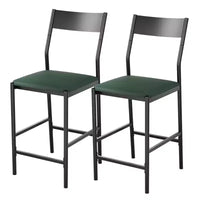 Tabourets de bar modernes en similicuir PU, hauteur comptoir 24 po, dossier incurvé et repose-pied, rembourrés, capacité 300 lb pour bureau à domicile