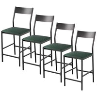 Tabourets de bar modernes en similicuir PU, hauteur comptoir 24 po, dossier incurvé et repose-pied, rembourrés, capacité 300 lb pour bureau à domicile