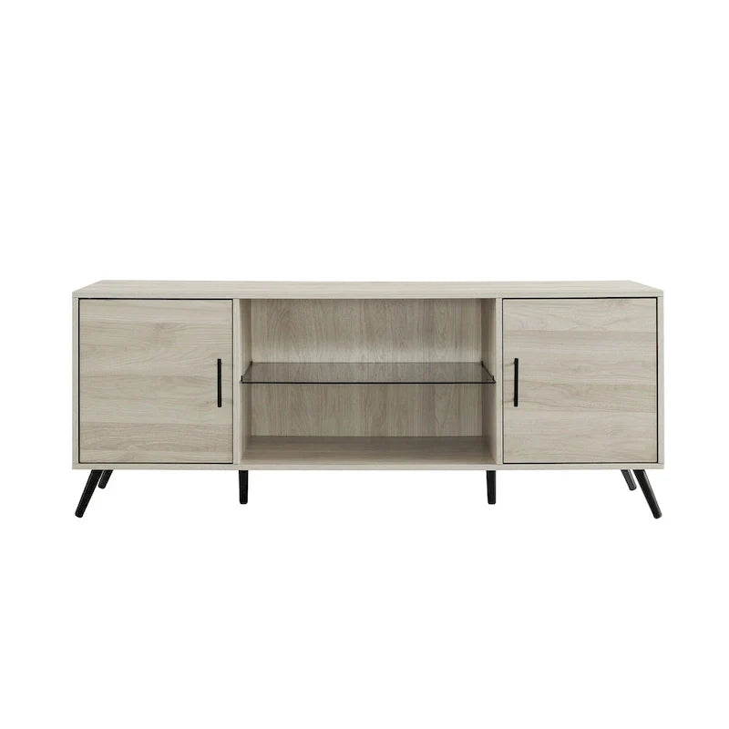 Meuble TV à 2 portes de 60 pouces de style moderne du milieu du siècle Middlebrook