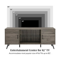 Meuble TV à 2 portes de 60 pouces de style moderne du milieu du siècle Middlebrook