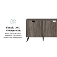 Meuble TV à 2 portes de 60 pouces de style moderne du milieu du siècle Middlebrook