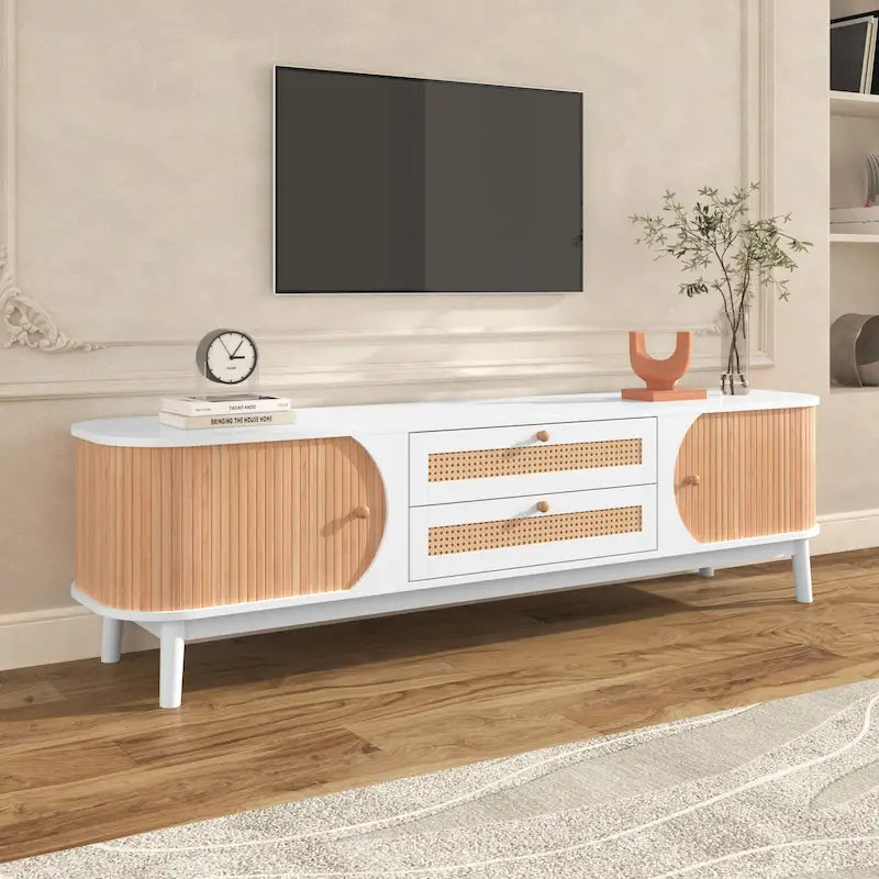 Meuble TV en rotin Modern Farmhouse