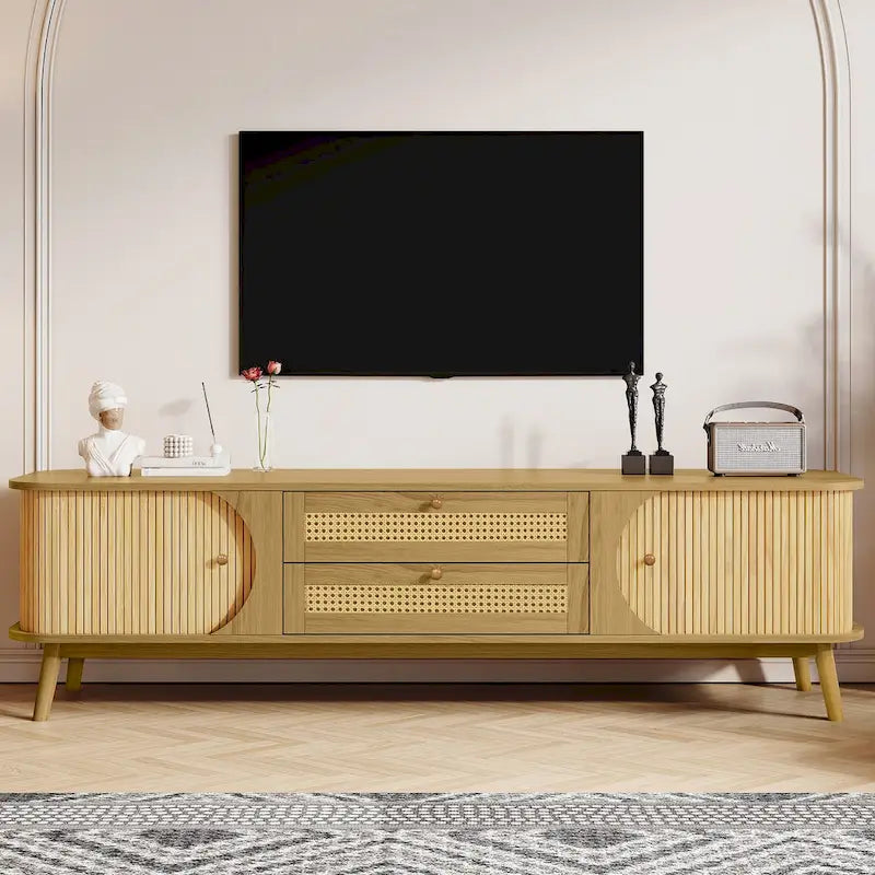 Meuble TV en rotin Modern Farmhouse