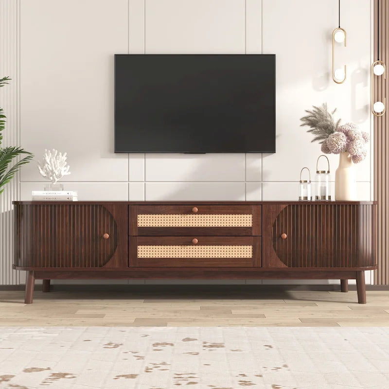 Meuble TV en rotin Modern Farmhouse