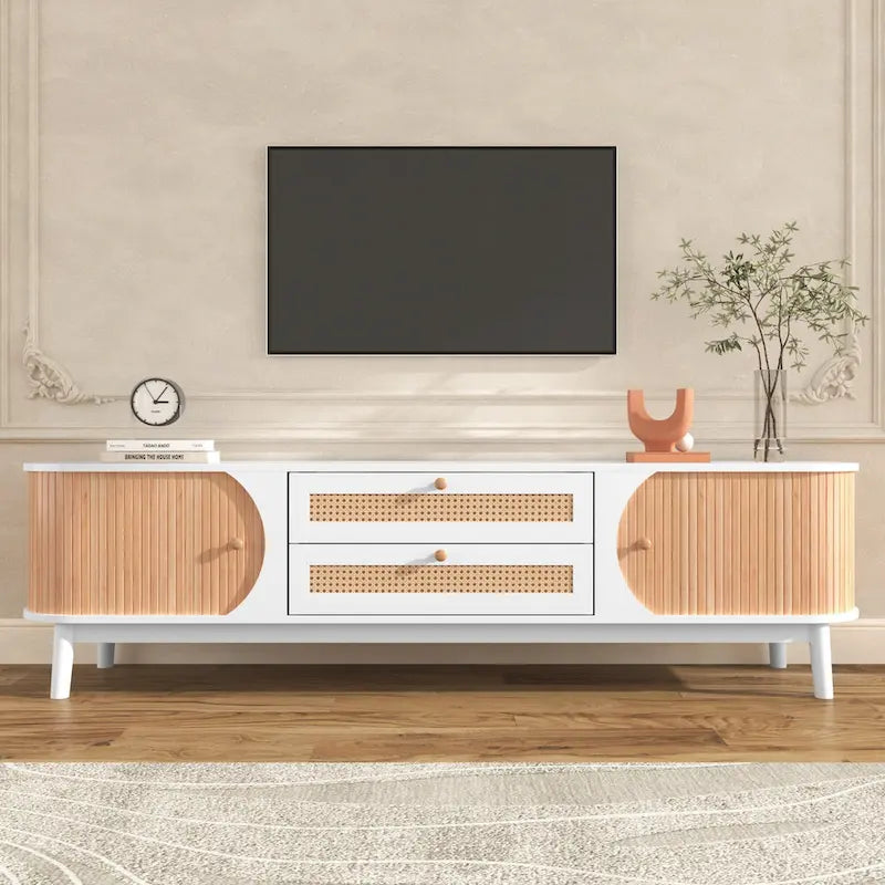 Meuble TV en rotin Modern Farmhouse