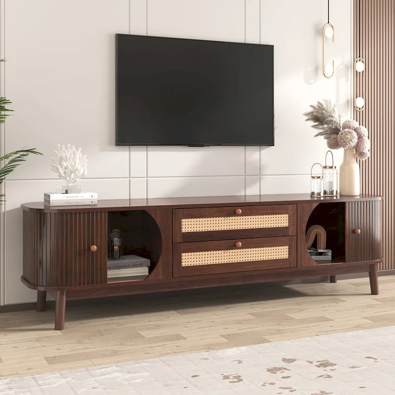 Meuble TV en rotin Modern Farmhouse