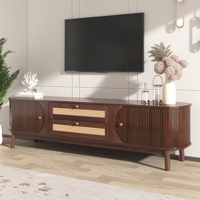 Meuble TV en rotin Modern Farmhouse