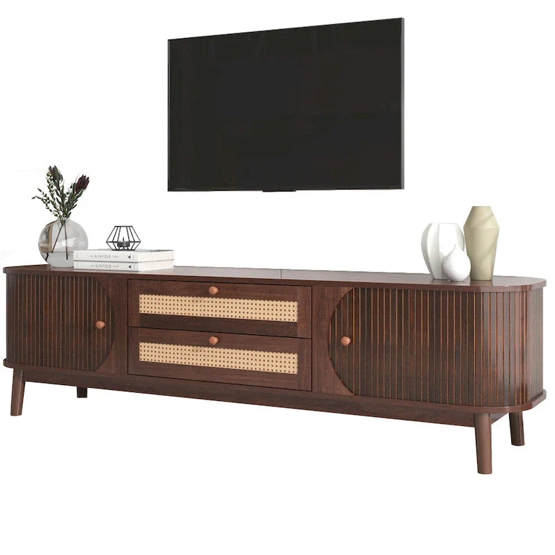 Meuble TV en rotin Modern Farmhouse
