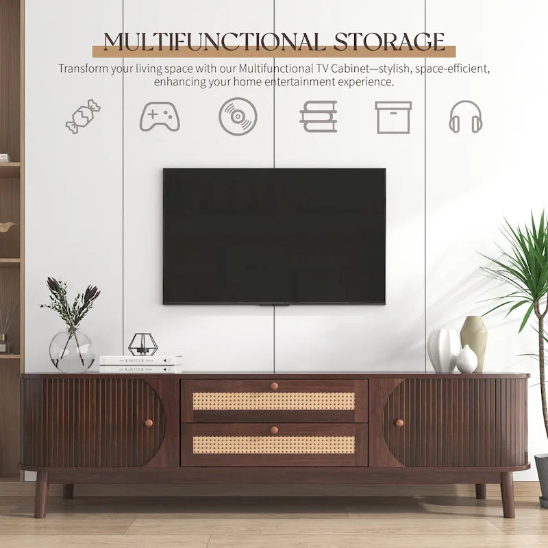 Meuble TV en rotin Modern Farmhouse