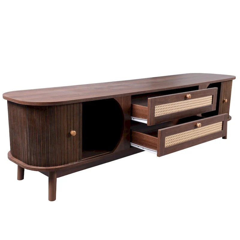 Meuble TV en rotin Modern Farmhouse