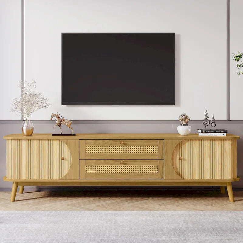 Meuble TV en rotin Modern Farmhouse