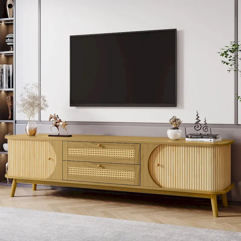 Meuble TV en rotin Modern Farmhouse