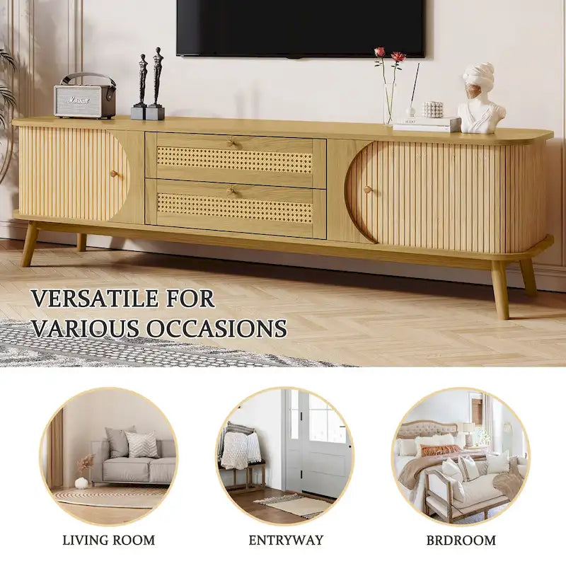 Meuble TV en rotin Modern Farmhouse