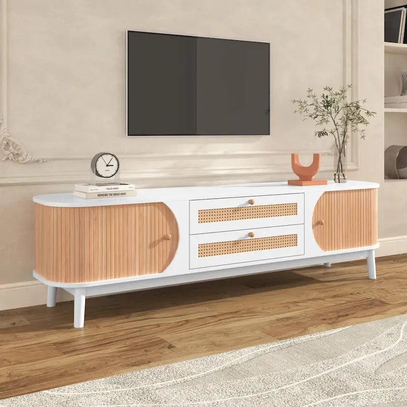 Meuble TV en rotin Modern Farmhouse