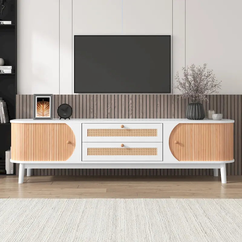 Meuble TV en rotin Modern Farmhouse
