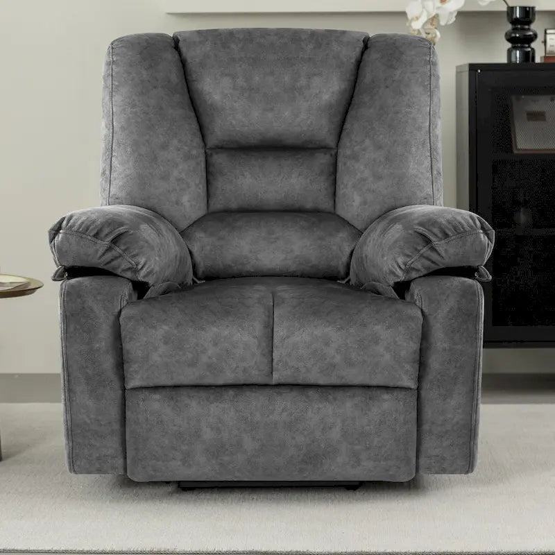 Fauteuil releveur électrique surdimensionné en velours avec massage, chauffage et poches