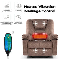 Fauteuil releveur électrique surdimensionné en velours avec massage, chauffage et poches