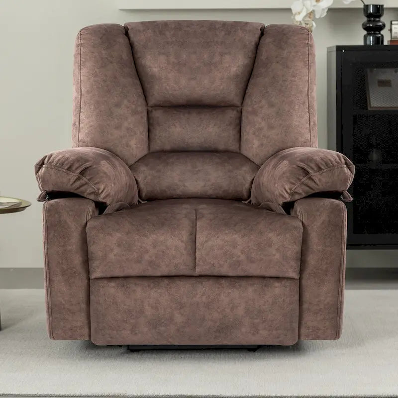 Fauteuil releveur électrique surdimensionné en velours avec massage, chauffage et poches