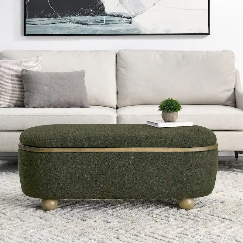 Banc ottoman de rangement, banc ottoman de pied de lit rembourré avec rangement et assise, grand banc de rangement pour couvertures et repose-pieds