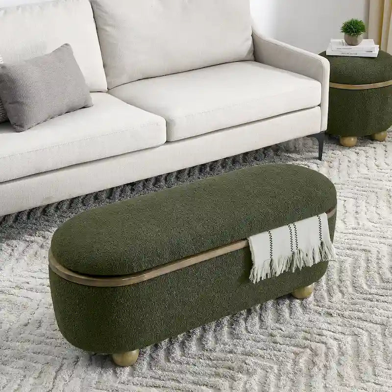 Banc ottoman de rangement, banc ottoman de pied de lit rembourré avec rangement et assise, grand banc de rangement pour couvertures et repose-pieds