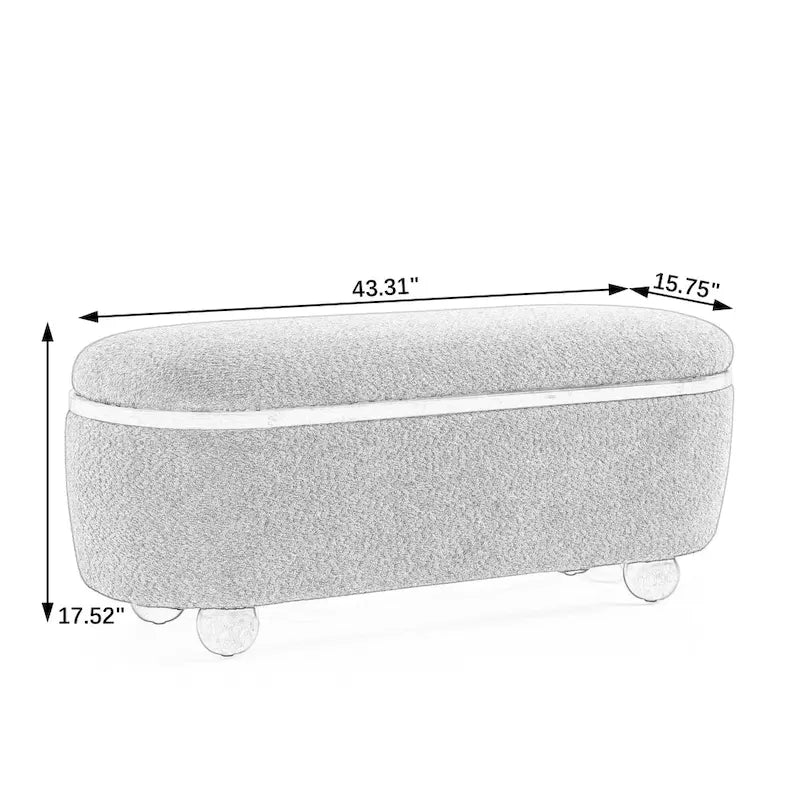 Banc ottoman de rangement, banc ottoman de pied de lit rembourré avec rangement et assise, grand banc de rangement pour couvertures et repose-pieds