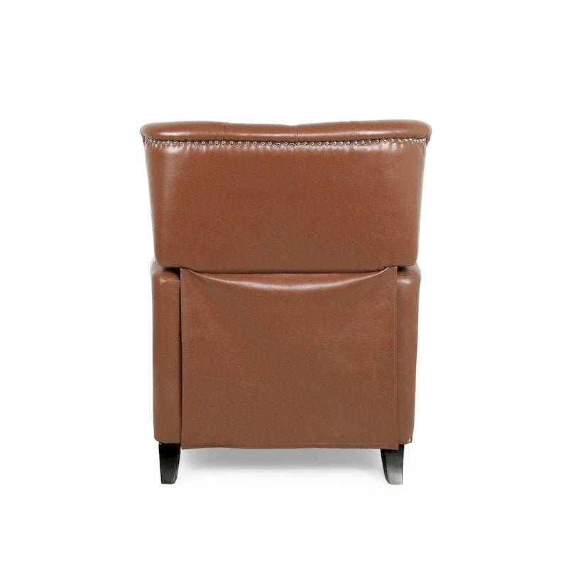 Fauteuil inclinable à bascule arrière, repose-pieds, dossier à boutons, clous décoratifs