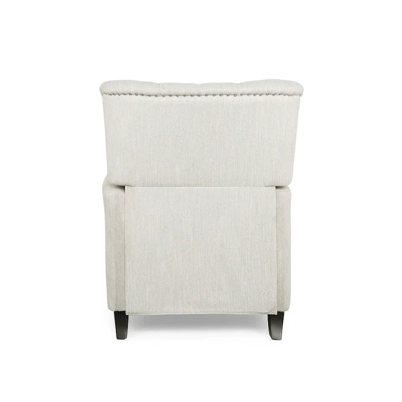 Fauteuil inclinable à bascule arrière, repose-pieds, dossier à boutons, clous décoratifs